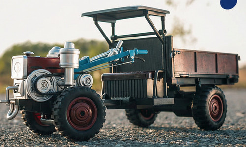 Retro trattore con fumo - rc, e